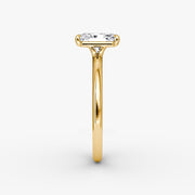 Radiant Cut - Plain Band - Classic Engagement Ring- 14 K Gold